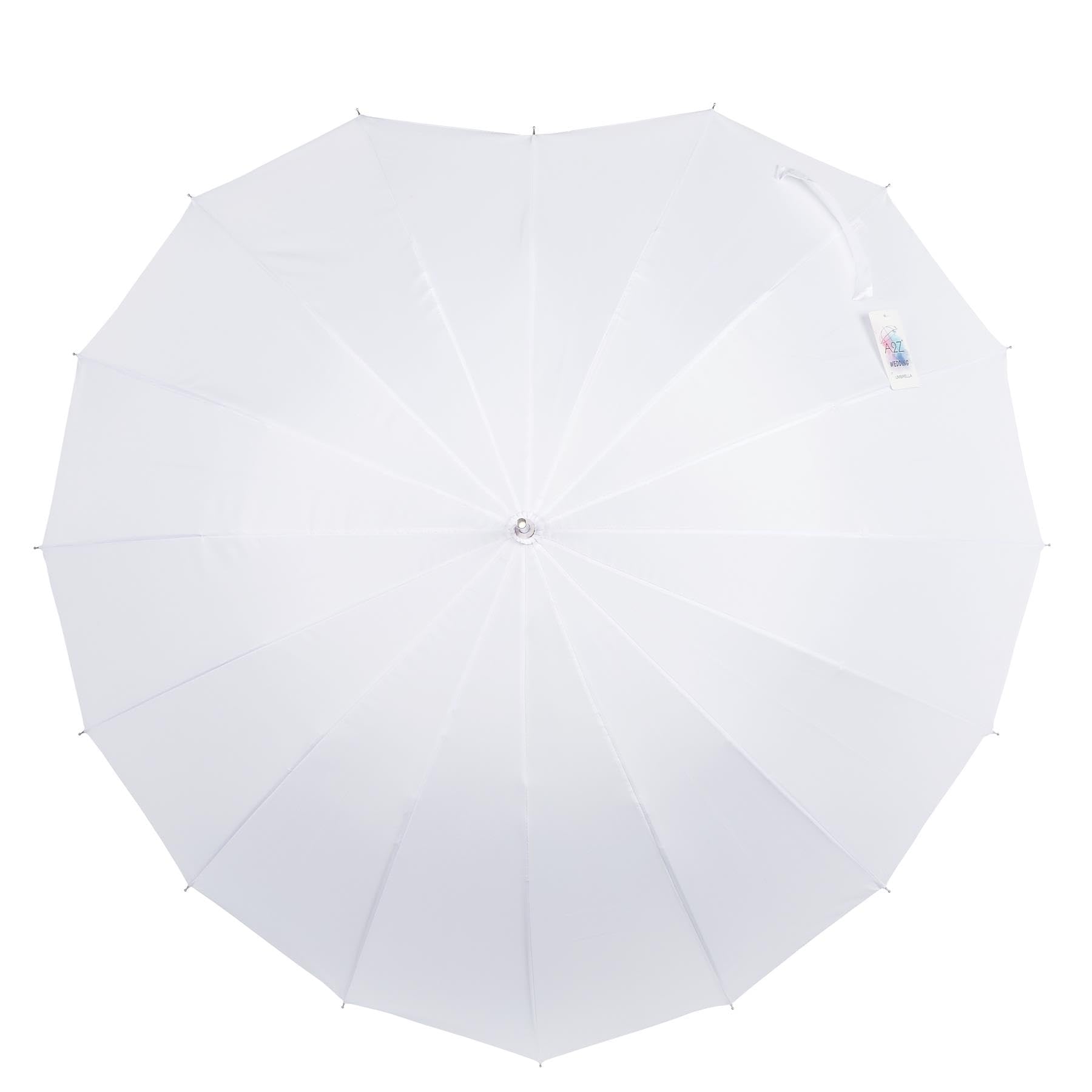 A2Z Ladies Wedding Bridal Umbrella Waterproof Windproof Love Canopy Brolly - Umbrella Heart Beat White