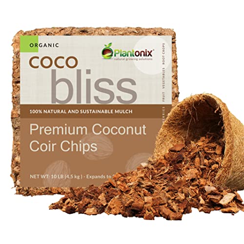 Organic Coco Chips for Plants (10lbs) - Coco Coir Chips...