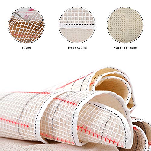 Image of clubevy Latch Hook Kits DIY Cushion Cross Stitch Kits Embroidery for Adults Beginner DIY Needlework Rectangle Floor Desk Mat Home Decoration (Wood)