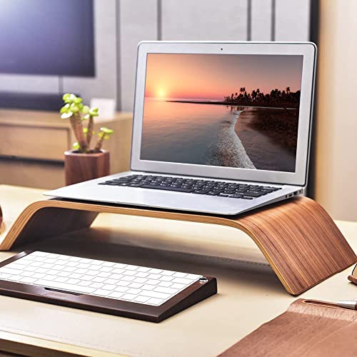 Samdi Wooden Computer Monitor Stand Save Space Desktop Riser For Computers Lcd Monitors Laptop Pc Imac Notebook Apple Macbook(Black Walnut) #TOP6