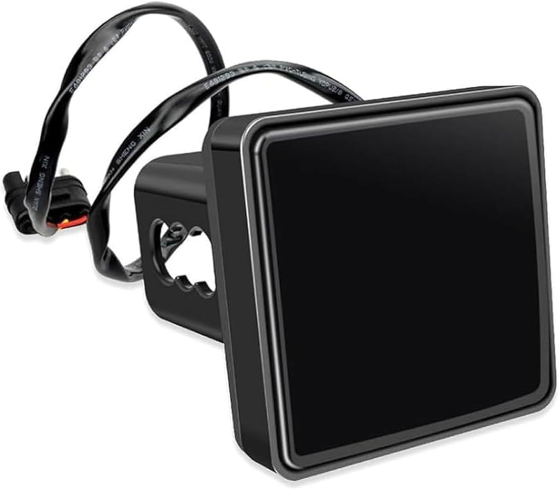 Downhill LED Trailer Hitch Brake Light, 5 LED red Super Bright Brake Lights, 12V Waterproof Trailer Hitch Cover, Universal Fit 2" Square Multi-Functional Trailer Hitch Covers, for Trailers (Black)