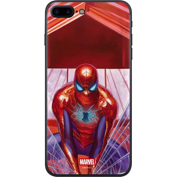 Skinit Decal Phone Skin Compatible with iPhone 8 Plus - Officially Licensed Marvel Spiderman Web Slinger Design