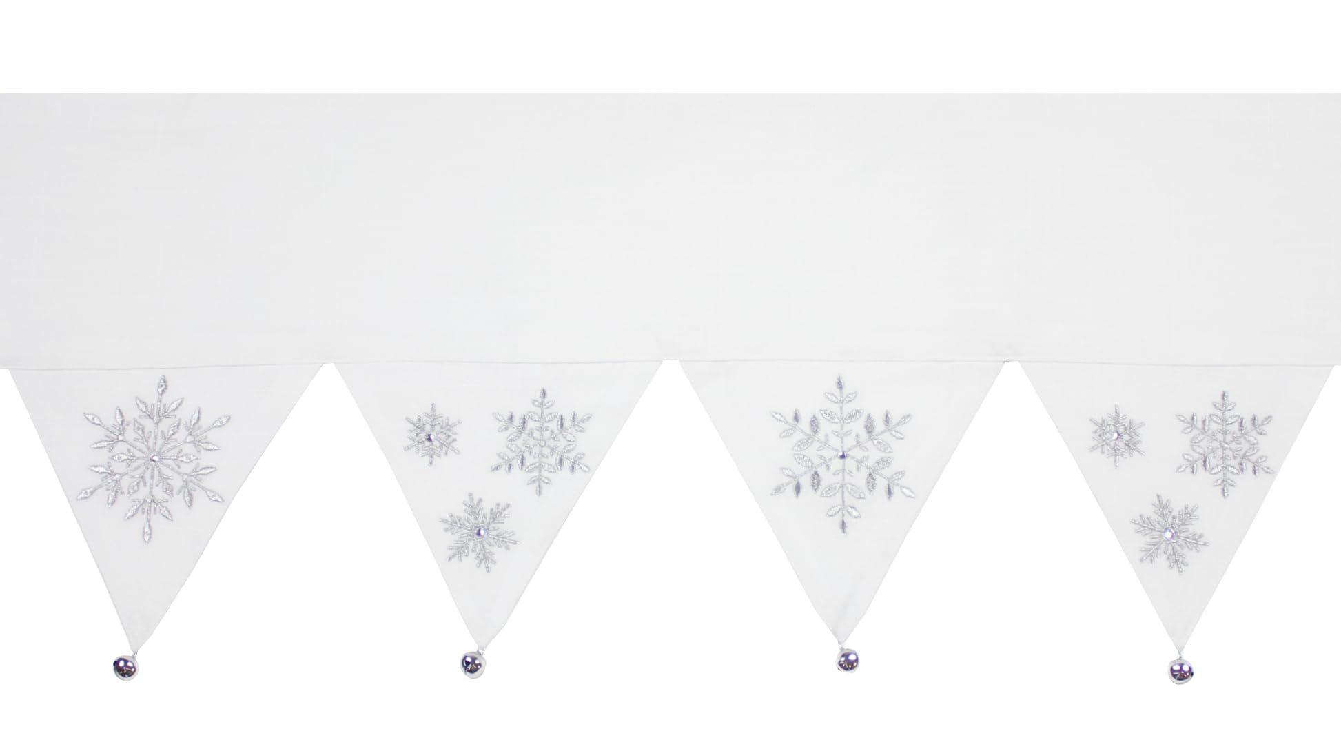 Snowflake Surprise Embroidered Christmas Mantle Piece Runner - 30cm x 180cm