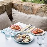 Talking Tables Handgefertigter Edelstahlteller mit grünem Emaille-Rand, langlebige Beilage, leicht, für den täglichen Gebrauch drinnen oder draußen, Essen, Picknick, Camping, Grillen, Sommergeschirr,