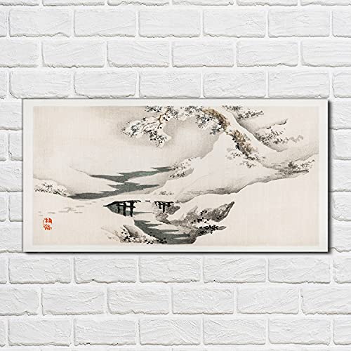 Tableau en verre 100x50cm Arbre d'hiver pour salon moderne