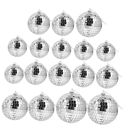 Ornamentos espejados reutilizables ERINGOGO, 17 piezas para árbol de Navidad, bolas disco decorativas vibrantes y reflectantes para celebraciones navideñas y festivas miniatura 1