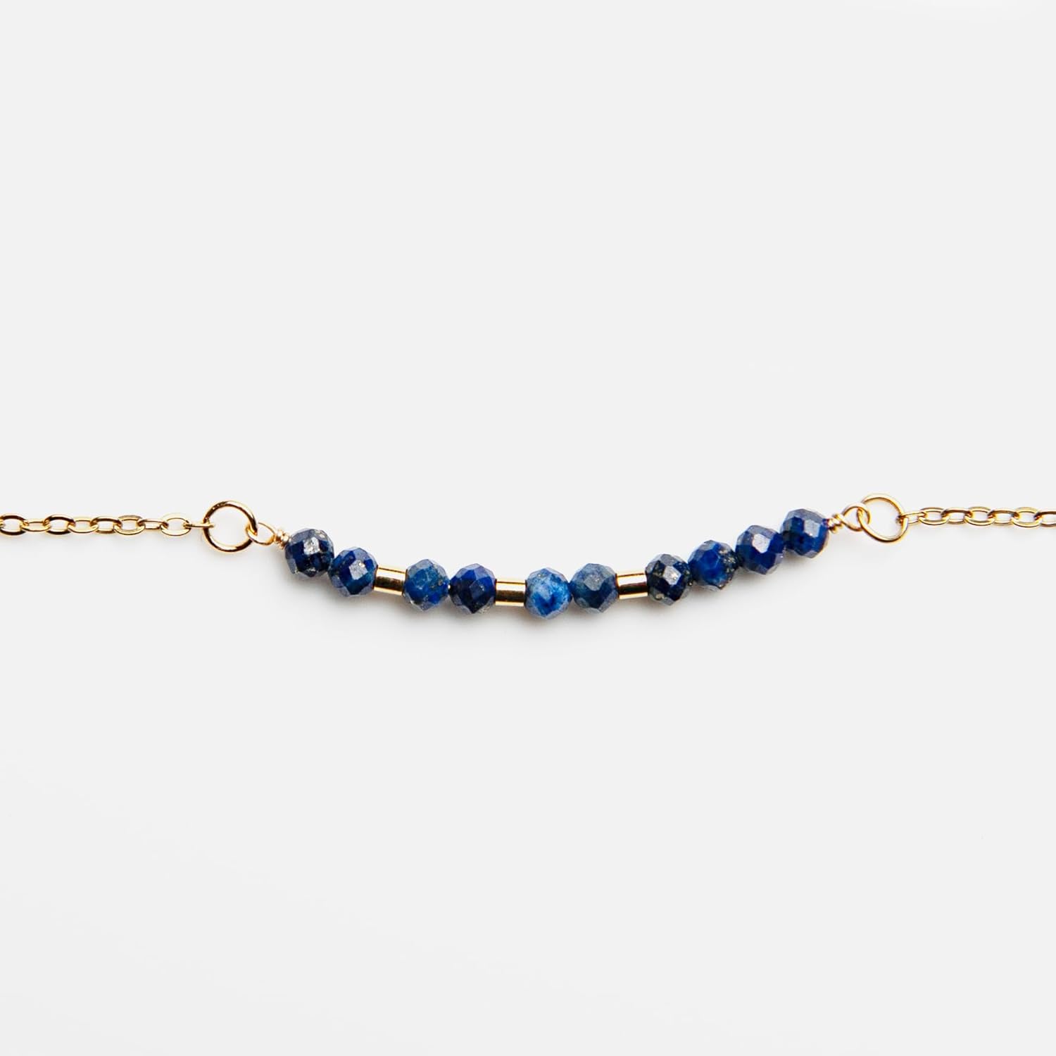 Christian 18K Gold and Lapis Lazuli Minimalist Morse Code Bracelet for Women | Bible Verse Gift for Her | Ladies Religious Dainty Blue Beaded Jewelry with Inspirational Words of Encouragement | Catholic Gift for Mom, Daughter, Wife, Friend, Sister - Image 2
