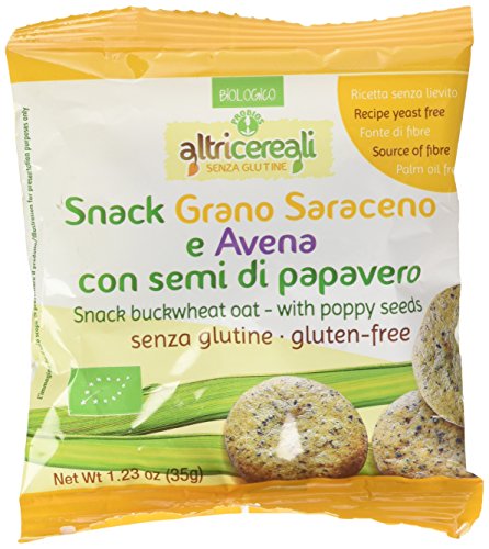 Probios Snack Saraceno e Avena, con Semi di Papavero - 35 gr, Senza glutine