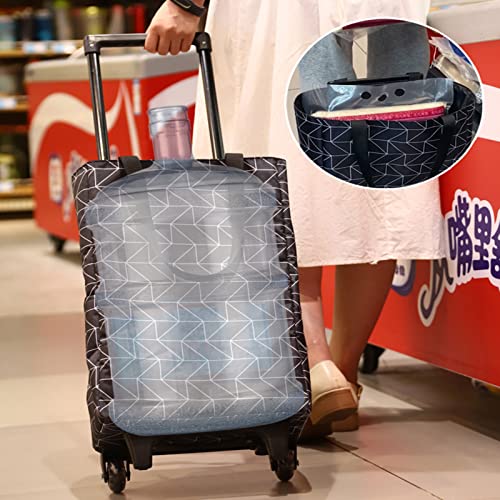 YSUEFIJO Einkaufstasche mit Rollen, Einkaufswagen Trolley Klappbar Teleskopisch Trolley-Taschen Wärmedämmung Kälteschutz… – Bild 5
