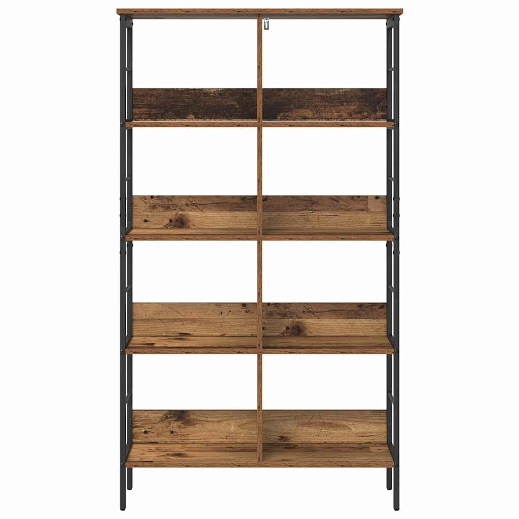 Étagère bibliothèque en Bois d'ingénierie avec Cadre en Acier de 8 Niveaux 82 x 32 x 144,5 cm pour Salon Bureau Chambre Meuble de Rangement Pratique et Durable