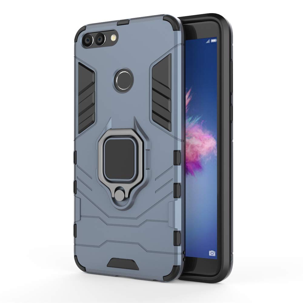 CHcase Huawei P40 Pro Funda, Anillo Metálico Sujeción Soporte Antichoque Rígido Caja (Funciona con el Montaje de Coche Magnético) Doble Capa Sólido Case Carcasa para Huawei P40 Pro -Black Plus Gray — view 52