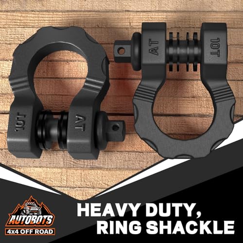 AUTOBOTS Mega D Ring Shackles 80,000 Lbs Capacity,Heavy Duty 3/4” Shackle with 7/8 Pin for Tow Strap, Winch, Off-Road Vehicle Recovery Tow Shackles (2 Pack) Black