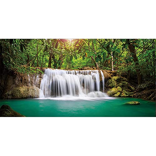 Cascade dans les forêts affiches sur toile pour masquer grand mur vide - 4