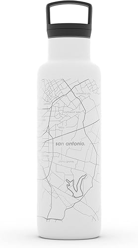 Miniatura 56 de Well Told Botella de agua aislada con mapa de Washington DC grabado, botella de acero inoxidable grabada (21 onzas, blanco) botella aislada de mapa