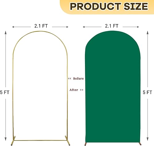 Miniatura 2 de ROMANKAS Cubierta de arco verde cazador, cubierta de fondo de arco de elastano, cubierta de arco de 5 pies, cubierta de arco de Chiara de 5 pies,