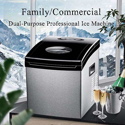 Fabricadora de cubos de hielo portátil para encimera, 24 cubos listos en 12-20 minutos, fabricadoras compactas de cubos de hielo de acero inoxidable, para camping, hogar, cocina y oficina miniatura 3