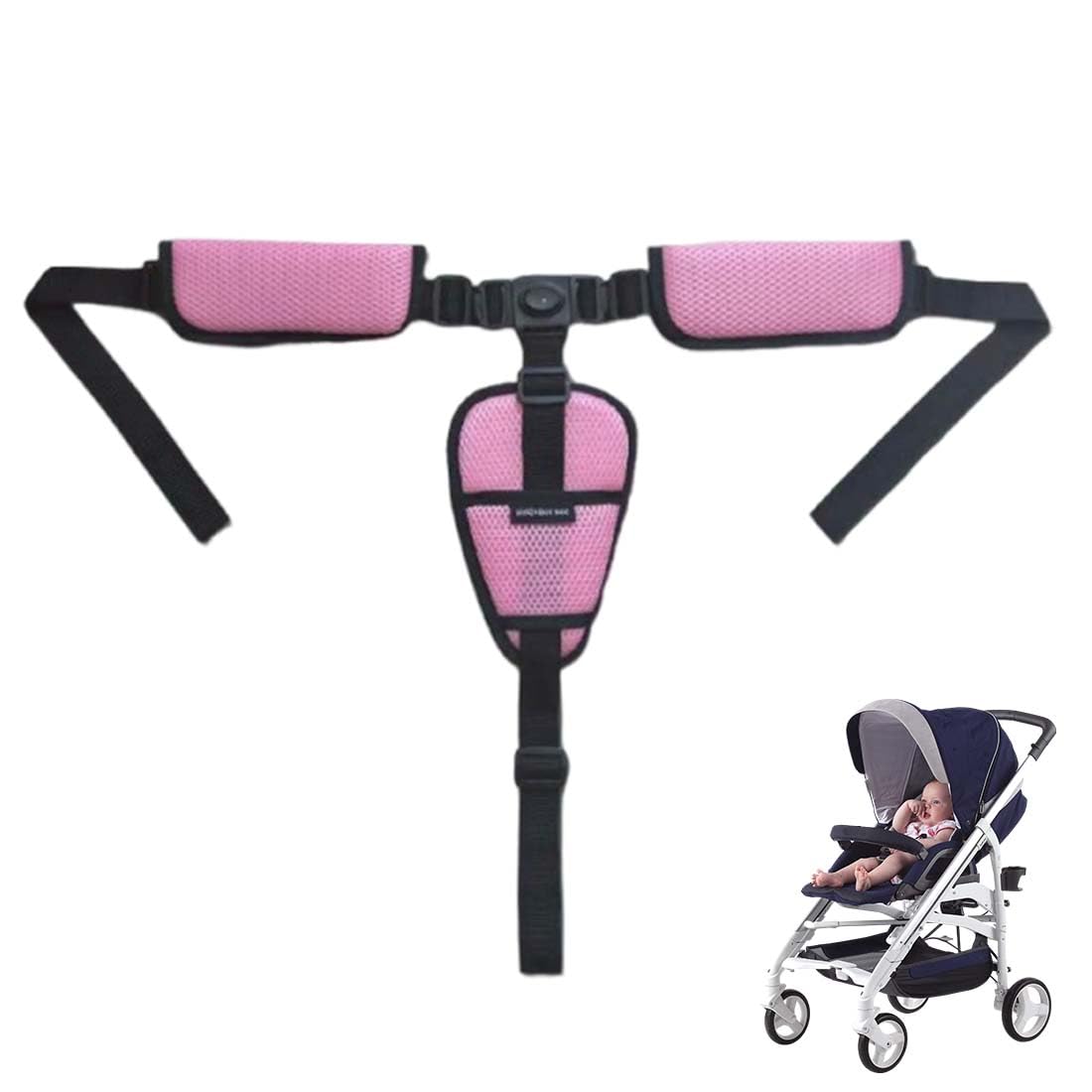 Cinture Passeggino Universali, Cintura di Sicurezza per Bambini Imbracatura per Seggiolone a 3 Punti Regolabile Seggiolino Cinghie Passeggini Anticaduta Adatta per Seggioloni Auto Carrozzine