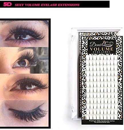 Demi Queen 5D Prefanned Volume Eyelashes Extension Handmade Rapid Cluster Lashes 0.07mm C Curl (14mm)