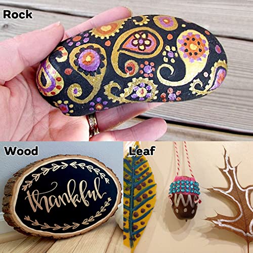 Image of Dyvicl Metallic Markers Paint Marker Pens - Medium Tip Metal Art Permanent Marker for Black Paper, Card Making, DIY Photo Album, Painting Rocks, Glass, Set of 10