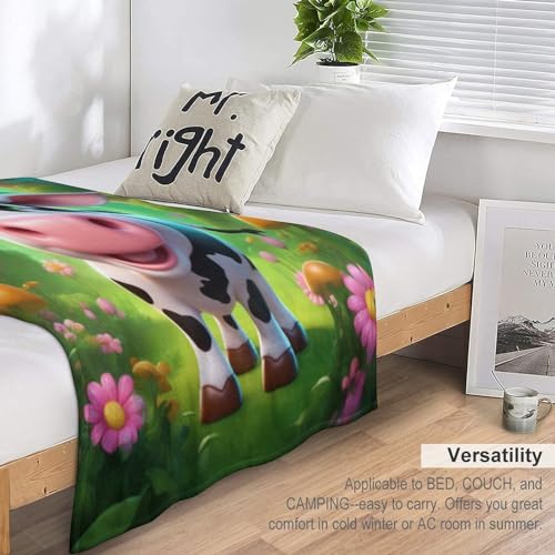 Couverture plaid polaire vache pour lit chaude jeté canapé douce - 6