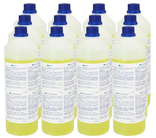 Teppich-Shampoo (12 x 1L Flasche) für alle Waschsauger - sehr ergiebig! Mischverhältnis 1:200 (statt üblichen 1:5)