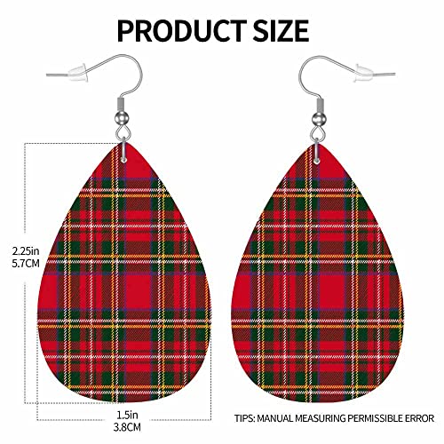 Earrings for Women Teardrop Dangle Faux Leather Earrings Holiday Earrings4