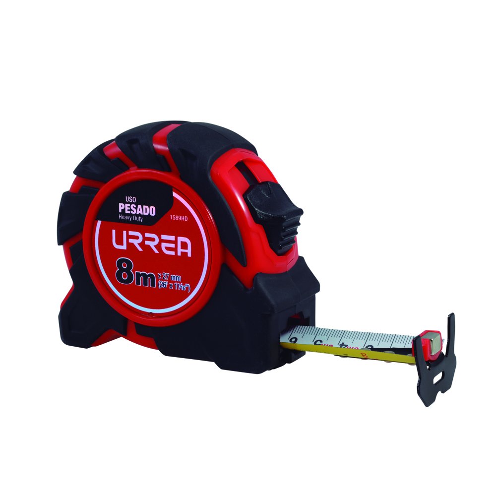 Urrea Measuring Tape - 8m/26ft Inch/Metric Tape Measure with Double-Sided Printing & Magnetic End Hook - 1589HD