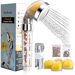 Ablandador De Agua Para Que Sirve DigHealth Cabezal Ducha Filtro con Vitamina C, Ducha de Iones Negativos de Mano Elimina Flúor y Cloramina, Ablanda el Agua Dura, Aumenta la Presión Mientras Ahorra Agua, Instalación Fácil