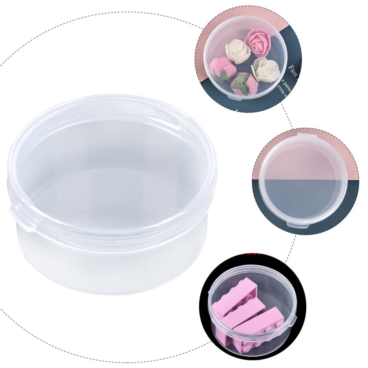 DOITOOL 36 Stück Transparente Runde Aufbewahrungsbox Schmuck und Bastelbedarf Organizer Praktische Kunststoffbox für Ohrringe Perlen und Kleine Accessoires