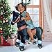 PonyCycle Official Ride On Black Horse with White Hoof Mechanical Pony Giddy up Pony Plush Toy Walking Animal Size 4 for Age 4-8 Years - Ux426