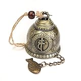 Raza Vintage Buddha Statue Pattern Bell Blessing Feng Shui Wind Chime for Good Luck Fortune Home Car Crafts Hanging Decoration Gift