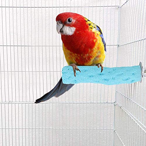 Image of Pet Bird Perch Standing Stick Mineral-Made Parrot Stand Toy Bird cage Perch Grinding Stick Chew Toy for Pet Birds, Parrot and Chinchilla(S-Blue)