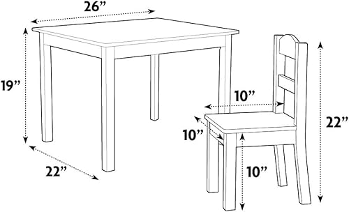Miniatura 4 de Tot Tutors Juego de mesa y 4 sillas de madera para niños, Espresso (Colección Espresso), Madera, blancorosapúrpura (WhitePinkPurple)
