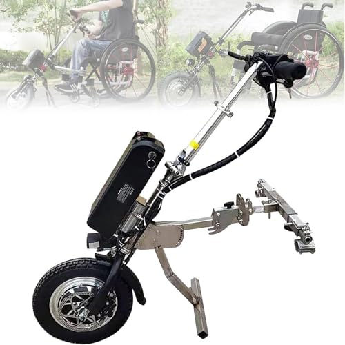 Kit de conversión de silla de ruedas eléctrica con control de 3 velocidades y luz delantera, extiende la movilidad hasta 65 km, ideal para mejorar la accesibilidad al aire libre