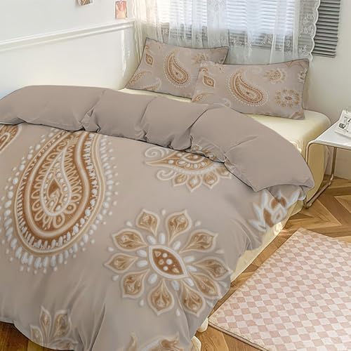 Housse de couette 140x200 motif cachemire pour une chambre d'adulte ou d'enfant chaleureuse - 4