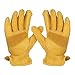 Produktbild KKmoon 1 Paar Rindsleder Arbeit Handschuhe Herren, Arbeitshandschuhe Damen, Montagehandschuhe Sicherheit Schutzhandschuhe f¨¹r Gartenarbeit Fahrradtraining Schweiarbeit Maschinenmontage Gelb Size L¡­