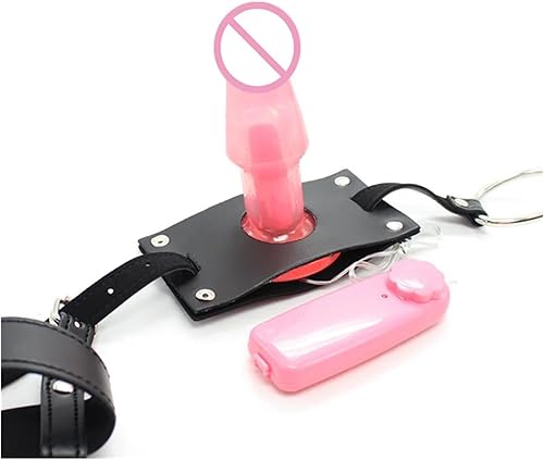 Miniatura 6 de Arnés de piel sintética con tapón de castidad masculino, dispositivo de bragas con vibrador anal, tanga para mujeres y hombres, juguetes sexuales