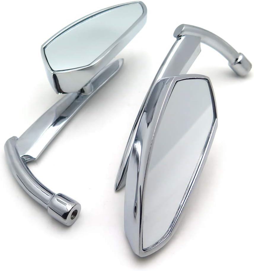 HTTMT- MT353-BK Black Spear Blade Mirrors Compatible with Harley Davidson Sportster Dyna Softail Universal with 8mm or 10mm Clockwise thread [P/N: MT353-BK]