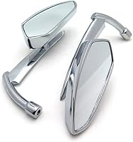 Vista 6 de Espejos de hoja de punta cromados para motocicleta para Harley Davidson Sportster Dyna Softail