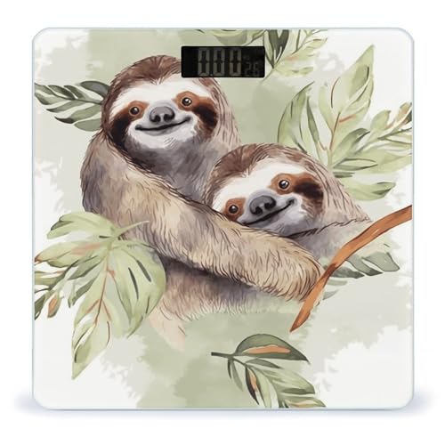Báscula digital de baño con vidrio templado y pantalla LCD miniatura 1