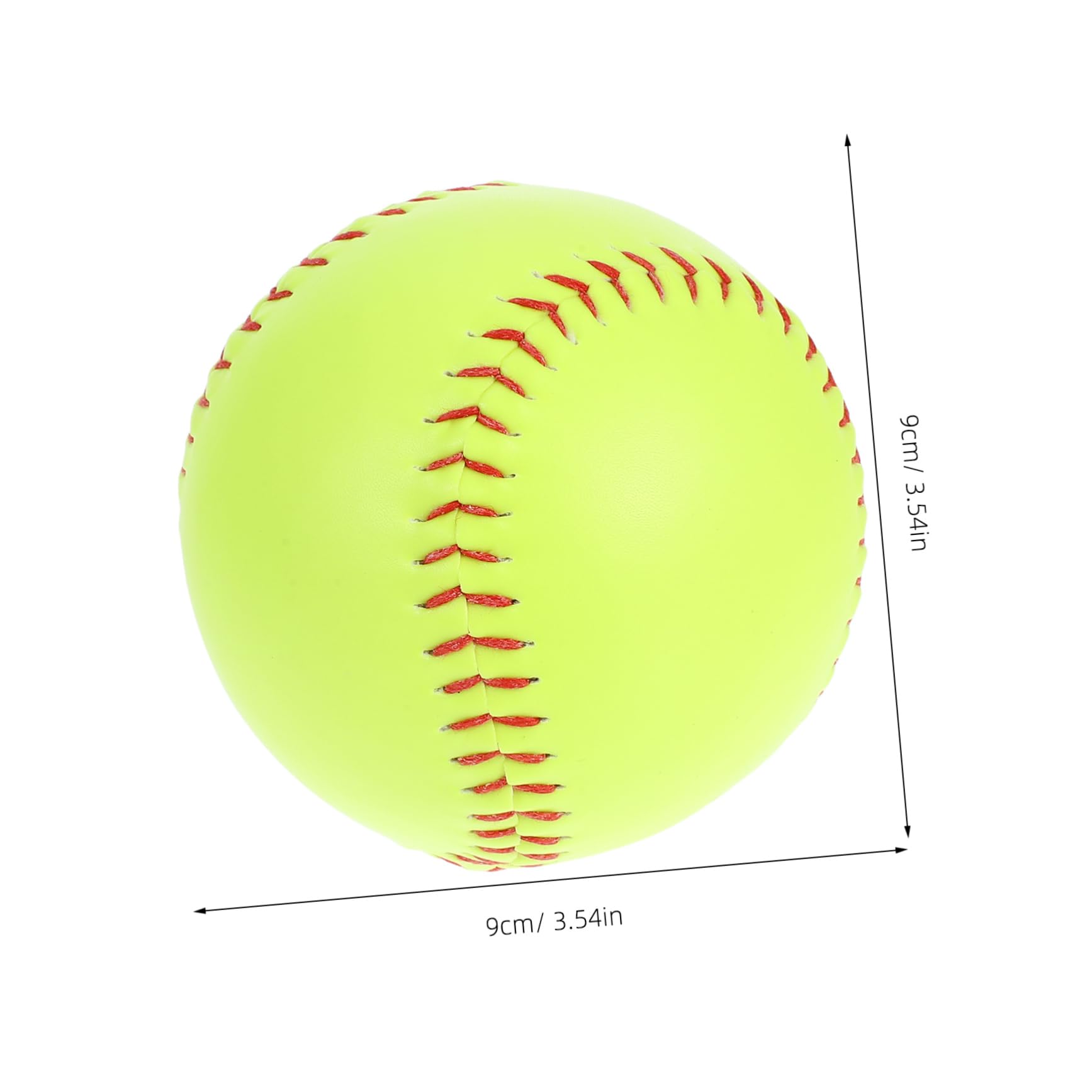 Totority 12in Hand-Stitched Green Softball Practice Training Ball for Baseball Softball Lightweight Durable