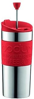 Bodum - K11067-294 - Travel Press Set - Mug à Piston en Inox + Couvercle Extra - 0,35 L - Rouge