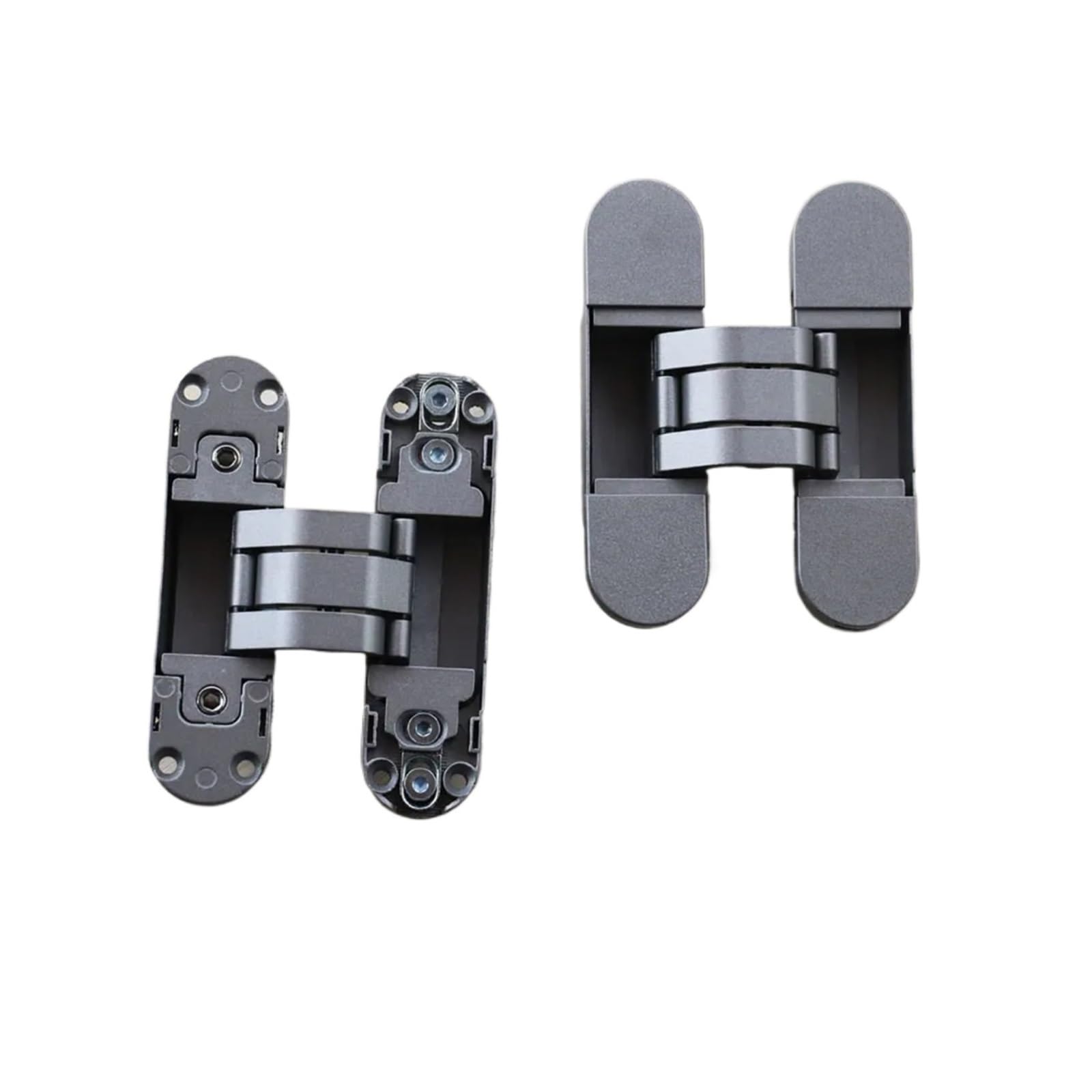 YMUGUEGH 1pcs 180 degree zinc alloy 3D adjustable invisible, hidden door hinge max load capacity 60kg hinge for heavy door concealed hinges(Silver)