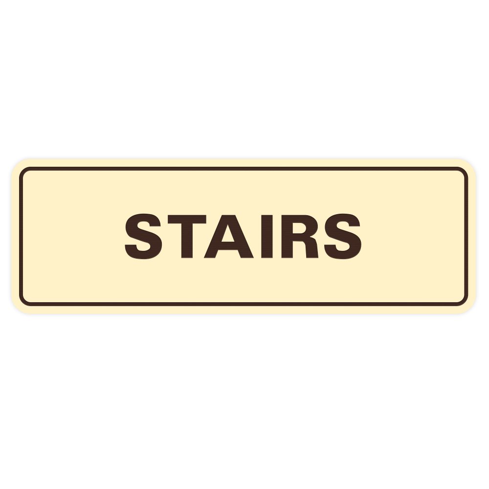 Standard Stairs Sign - Ivory/Dark Brown - Small