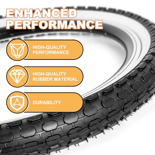 Hycline Kids Bike Replacement Tires Set：2-Pack 16/20×2.125
