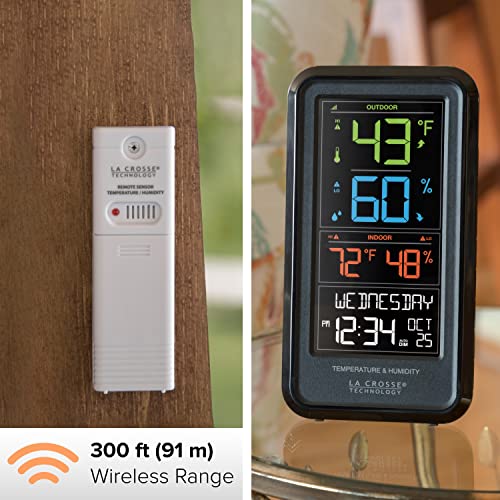 La Crosse Technology S82967-INT Advanced Indoor/Outdoor Temperature & Humidity Monitor With Custom Alerts And Gauge Range Of 300 Feet - Calendar Display & Auto-Dim Backlight thumb #4