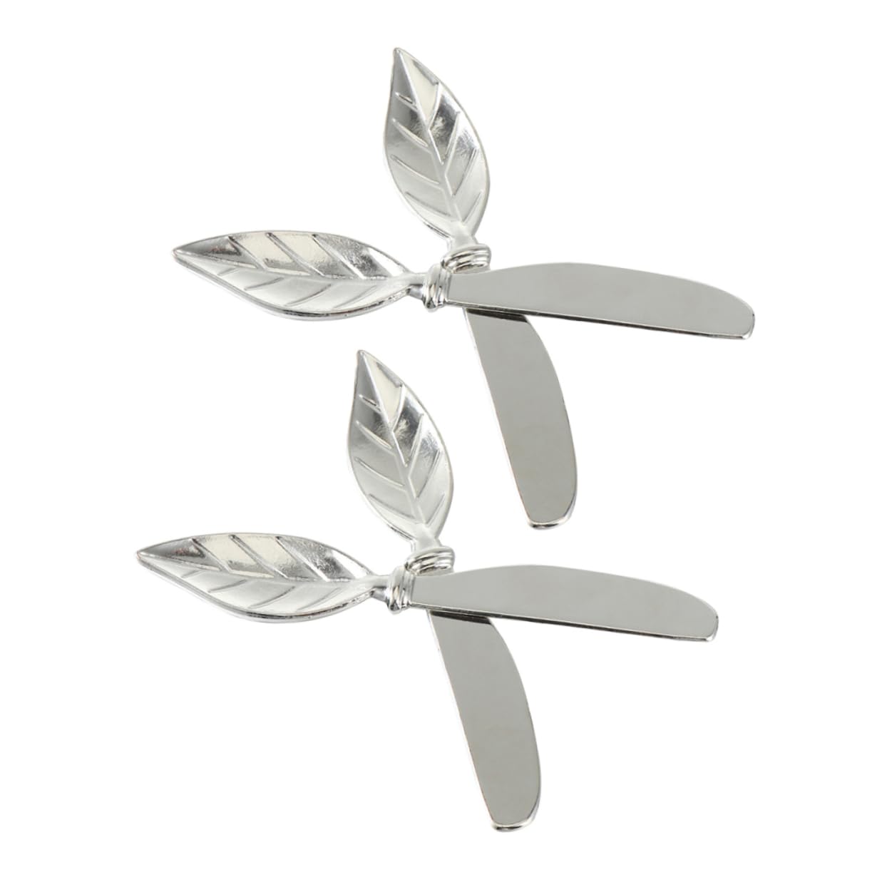 PRETYZOOM Sophisticated Leaf-design Butter Knife Set Pcs Cheese Spreader for Appetizers Wedding
