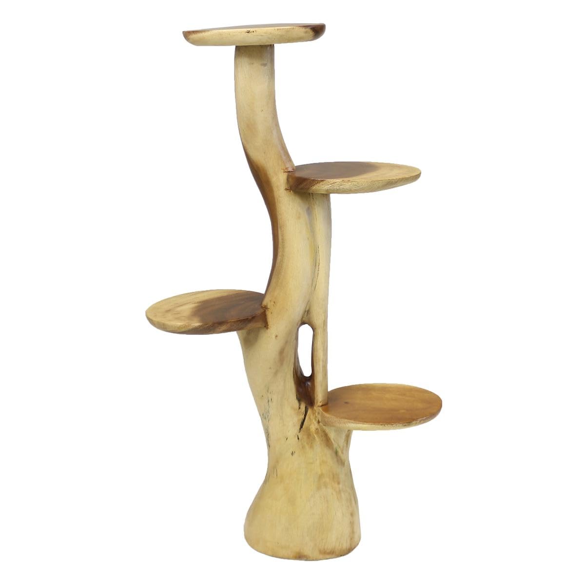 Hocker Ständer Säule Blumenständer Säule Blumensäule Ablage Wurzel Blumenhocker Blumentreppe Blumenregal Massiv Akazie Unikat 1 Meter Natur