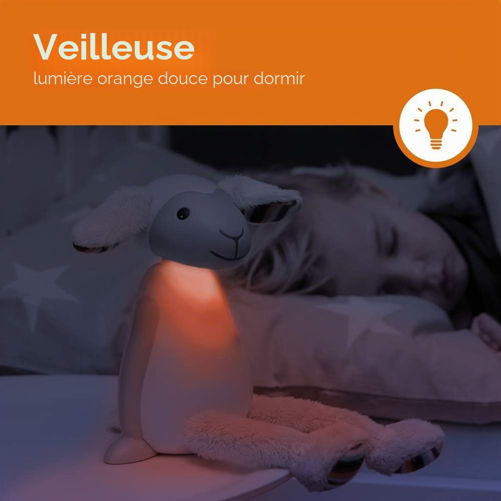 ZAZU - FIN le mouton Lampe de chevet et veilleuse - Copain Idéal pour la lecture le soir (Gris)