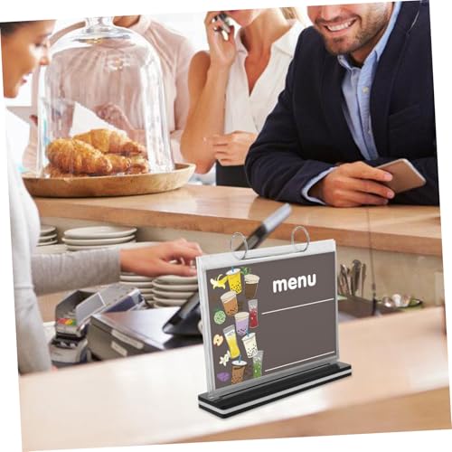 Présentoir de menu transparent compact avec socle vertical rigide et stable - 6